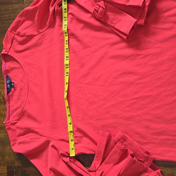 IMNYC Red Orange Bell Sleeve Blouse Size Large - Picture 6 of 9